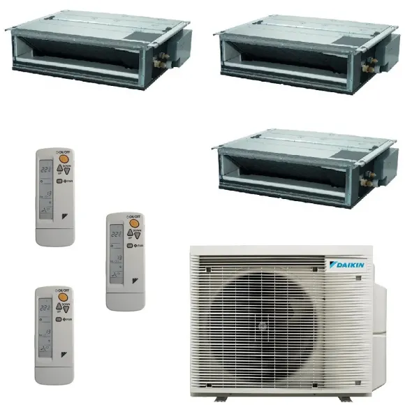 Klimaanlagen Daikin Trio Split 9+9+9 FDXM-F9 BRC4C65 3MXM52A9