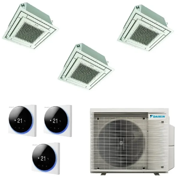 Klimaanlagen Daikin Trio Split 9+9+12 Kassettengerät BRC1H52 3MXM52A9