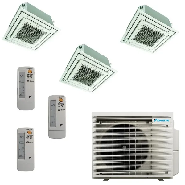 Klimaanlagen Daikin Trio Split 9+9+9 Kassette BRC7F530W 3MXM52A9