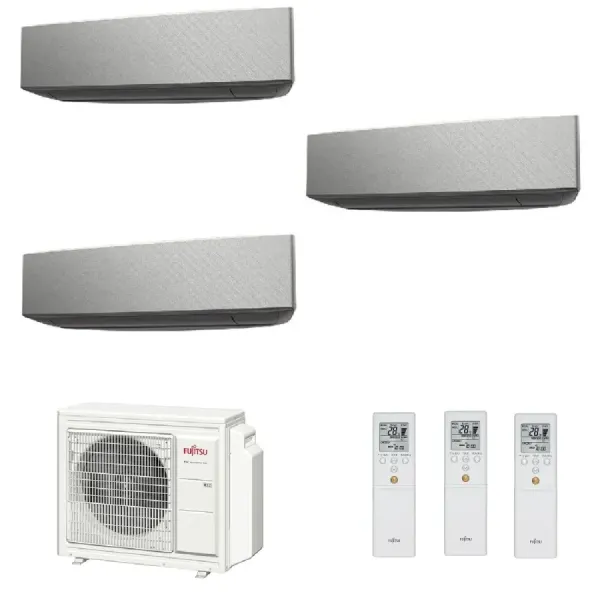 Klimaanlage Fujitsu Trio Split 7+7+7 KE WiFi AOYG18KBTA3 Silber